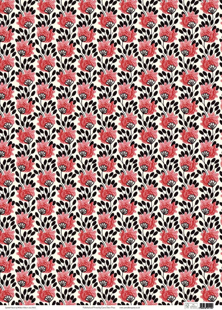 Canns Down Press Wrapping Paper: "Spotted Flowers"