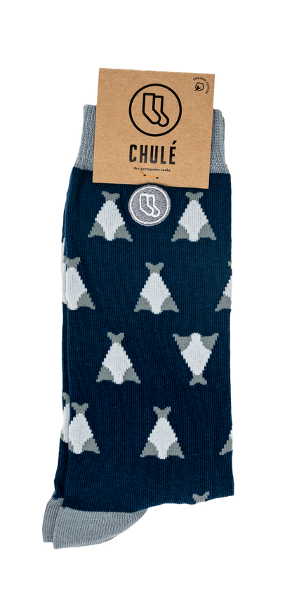 Chulé Socks "Tuga" Collection // Navy Blue Bacalhaus (Cod Fish)