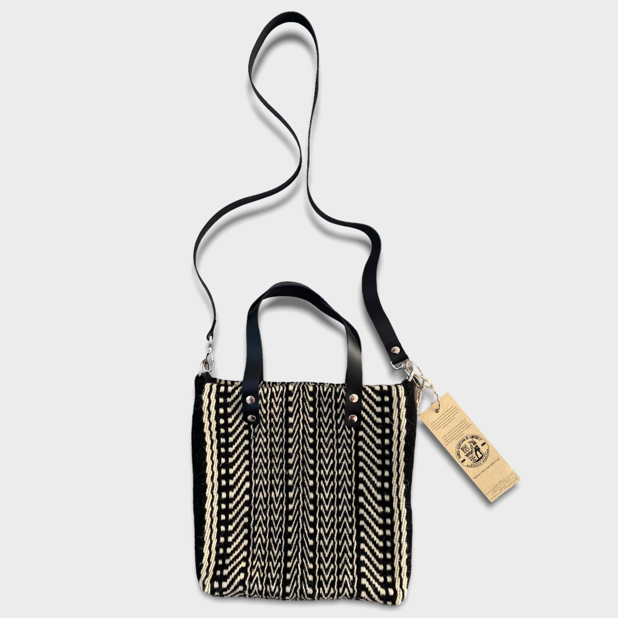 FABRICAAL // Leather Small Handbag "Amendoeira" Black/Ecru