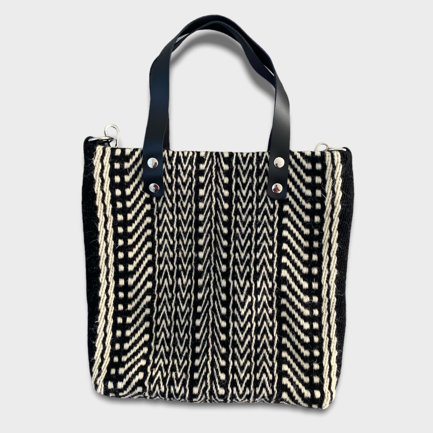 FABRICAAL // Leather Small Handbag "Amendoeira" Black/Ecru
