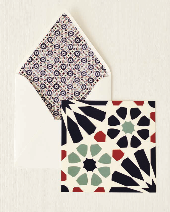 Beija Flor Portuguese Patterns Notecard + Envelope // Tile Pattern 3