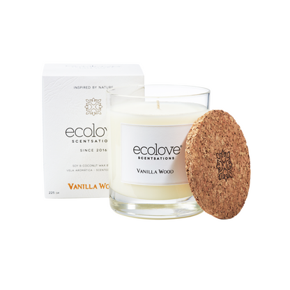 Ecolove Vanilla Wood Candle (Single Wick)